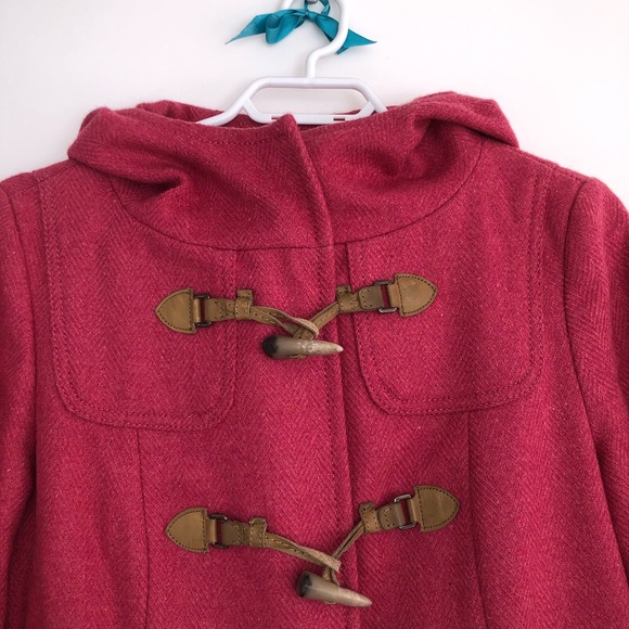United Colors of Bentton, Pink wool hooded coat - Picture 2 of 12